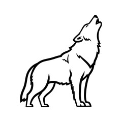 Obraz premium A Wolf Line-art Vector Illustration