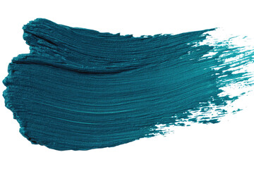 Teal Paint Stroke with Textured Brush Marks and Glitter Effect Isolated on Transparent Background