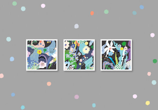 Floral Abstract Posters Layout
