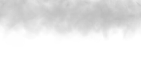 White vapor curls drift above smoky clouds with swirl, haze patterns. Mist, steam, atmospheric phenomena create realistic thunder, storm, fog, smoke textures on white background. PNG vector. 