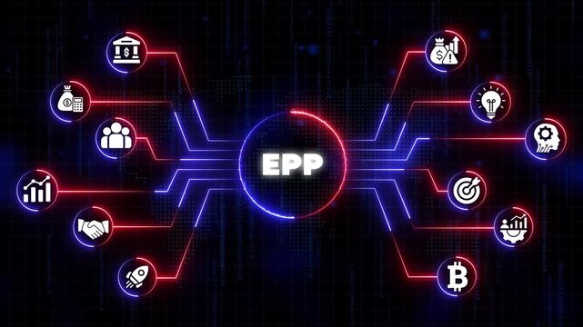 E P Electronic Payment Processing Concept with Financial and Data Flow financial technology fintech payment gateway
