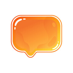 Chat Bubble Icon: A vibrant, orange chat bubble with a glossy finish. This graphic is perfect for modern design.