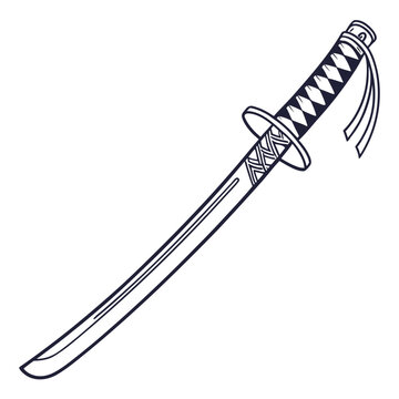 Katana Traditional Line Icon