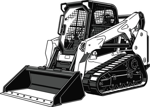 Industrial skid steer loader with heavy bucket for construction use