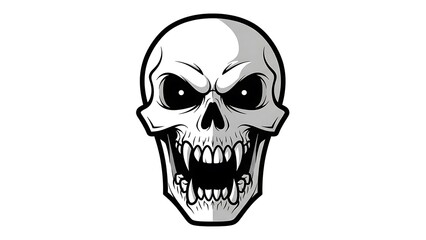 Fototapeta premium Black and White Skull Illustration Design.