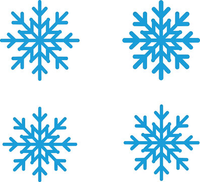 Snowflakes blue ice crystals winter decoration seamless pattern background
