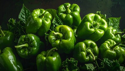Vibrant Green Bell Peppers - A Fresh and Healthy Harvest.