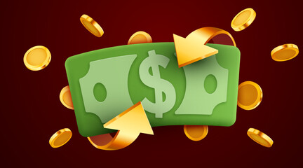 Money exchange and financial transaction concept.