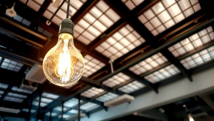 Corporate Company Business Office Interior Ceiling Lamp Illumination Electricity Energy