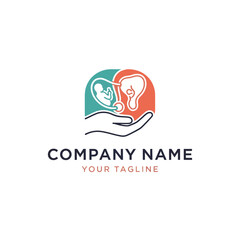 Medical Logo Design Showing Fetus and Uterus in Hand.