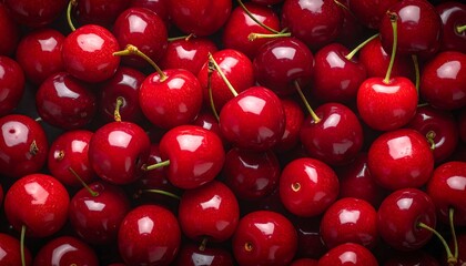 Vibrant Red Cherries - A Close-Up of Fresh, Juicy Fruit.