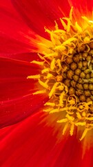 Vibrant Red Flower Close-Up - A Burst of Floral Beauty.