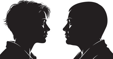 Collection of Diverse People Profile Silhouettes with Different Haircuts and Hairstyles Isolated on White Background for Avatar Identity Fashion and Social Media User Concepts