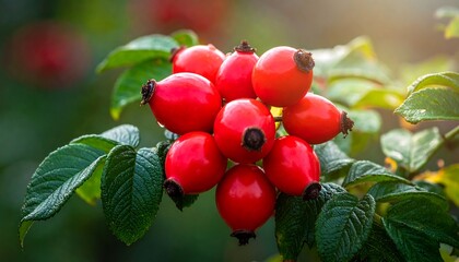 Vibrant Rose Hips - A Close-Up of Natures Autumn Jewels.
