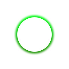 Green Neon Circle on Transparent Background