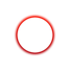 Red Neon Circle on Transparent Background