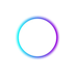 Blue and purple Neon Circle on Transparent Background