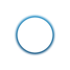 Blue Neon Circle on Transparent Background