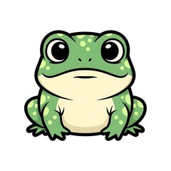 Obraz premium Cute Cartoon Green Frog Illustration.