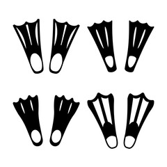 Essential black swim fins in a minimalist design, perfect for diving and snorkeling