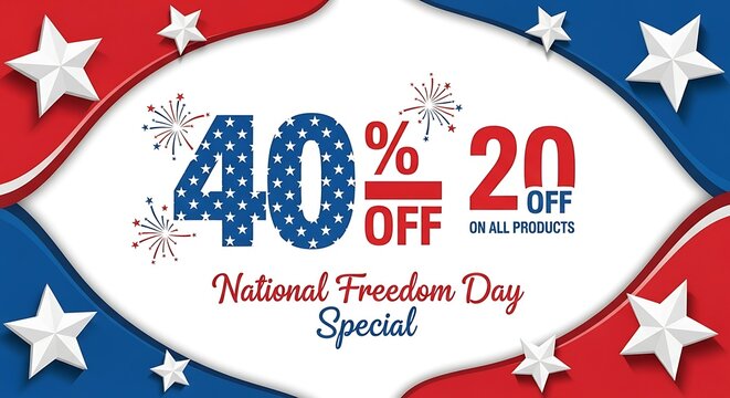 National freedom day sale celebrating american independence with 40 off