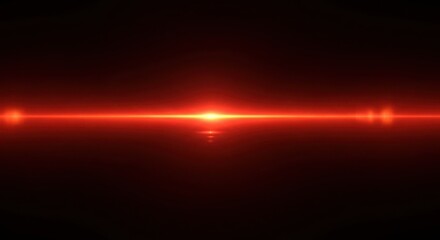 Symmetrical red laser beam with anamorphic bokeh and central bright starburst effect