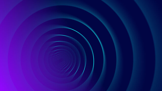 Abstract creative glowing light stripe on gradient dark blue and purple background illustration.