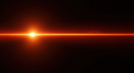 Abstract red light and lens flare on black background for design and overlay effect