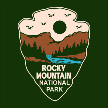 ROCKY MOUNTAIN CALIFORNIA NATIONAL PARK BADGE VECTOR LOGO