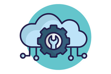 Cloud services icon. colored icon style. icon related to technology. IT support elements vector illustration. transparent background