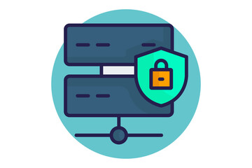 Data security icon. colored icon style. icon related to technology. IT support elements vector illustration. transparent background