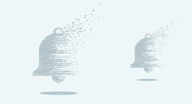 Abstract double profile silhouettes formed by lines and speckles.