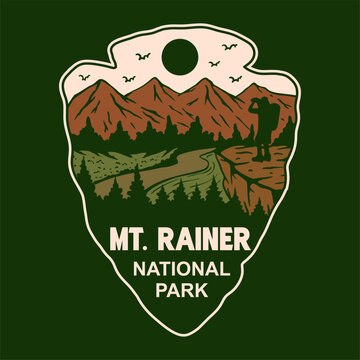 MT. RAINER NATIONAL PARK BADGE VECTOR LOGO