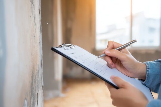 Landlord Checks Apartment Condition During a Tenant Inspection in the Late Afternoon Light