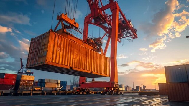 Cargo crane loading container