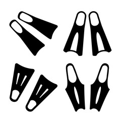 Collection of minimalist swimming fins and flippers for aquatic sports and training © Mobin11