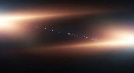 Abstract light flare and glowing particles with dark background, cosmic energy across frame