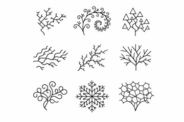 Obraz premium Collection of nine artistic geometric and organic line designs