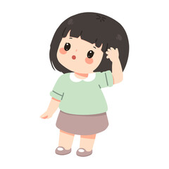 Obraz premium Child Scratching Head in Confusion