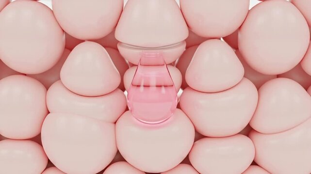 3D Skin Layer Cross-Section with Serum Absorption Illustration