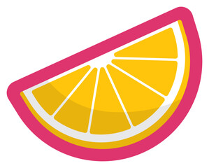 Lemon Badge Sticker Illustration