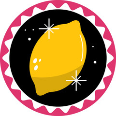 Lemon Badge Sticker Illustration