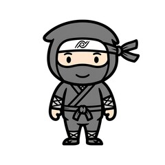 Cartoon Ninja Character Illustration Design.