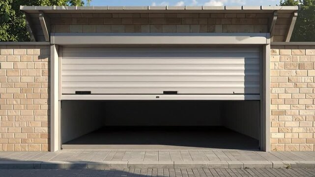 Modern garage door with a rolling shutter, providing secure and convenient access.