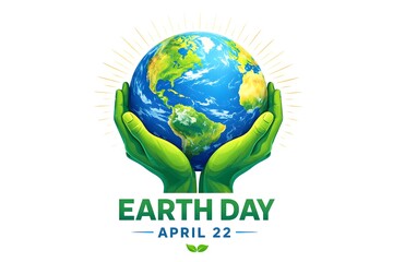 Fototapeta premium Green Hands Holding Earth Globe - Earth Day Concept, Environmental Protection, Sustainability and Global Care