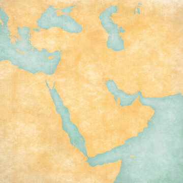 Map of Middle East WITHOUT BORDERS