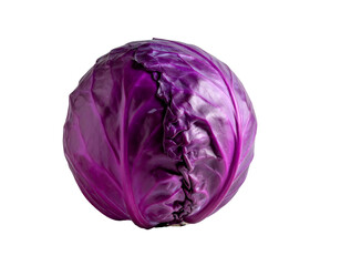 Fototapeta premium Fresh purple red cabbage vegetable on transparent background