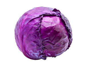 Obraz premium Whole red cabbage fresh vegetable transparent background