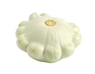 White pattypan squash with a transparent background
