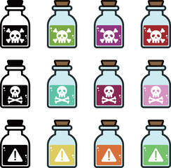 危険な瓶のアイコン　セット